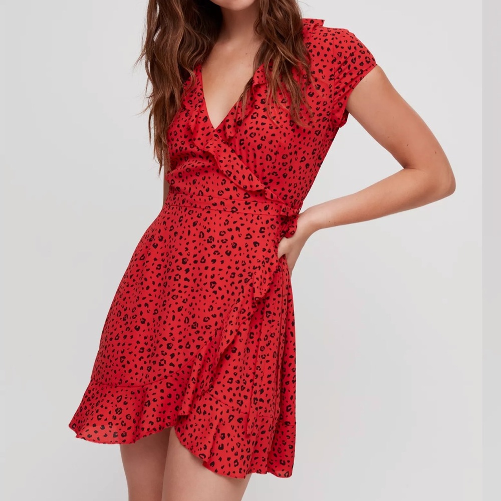 aritzia mini wrap dress